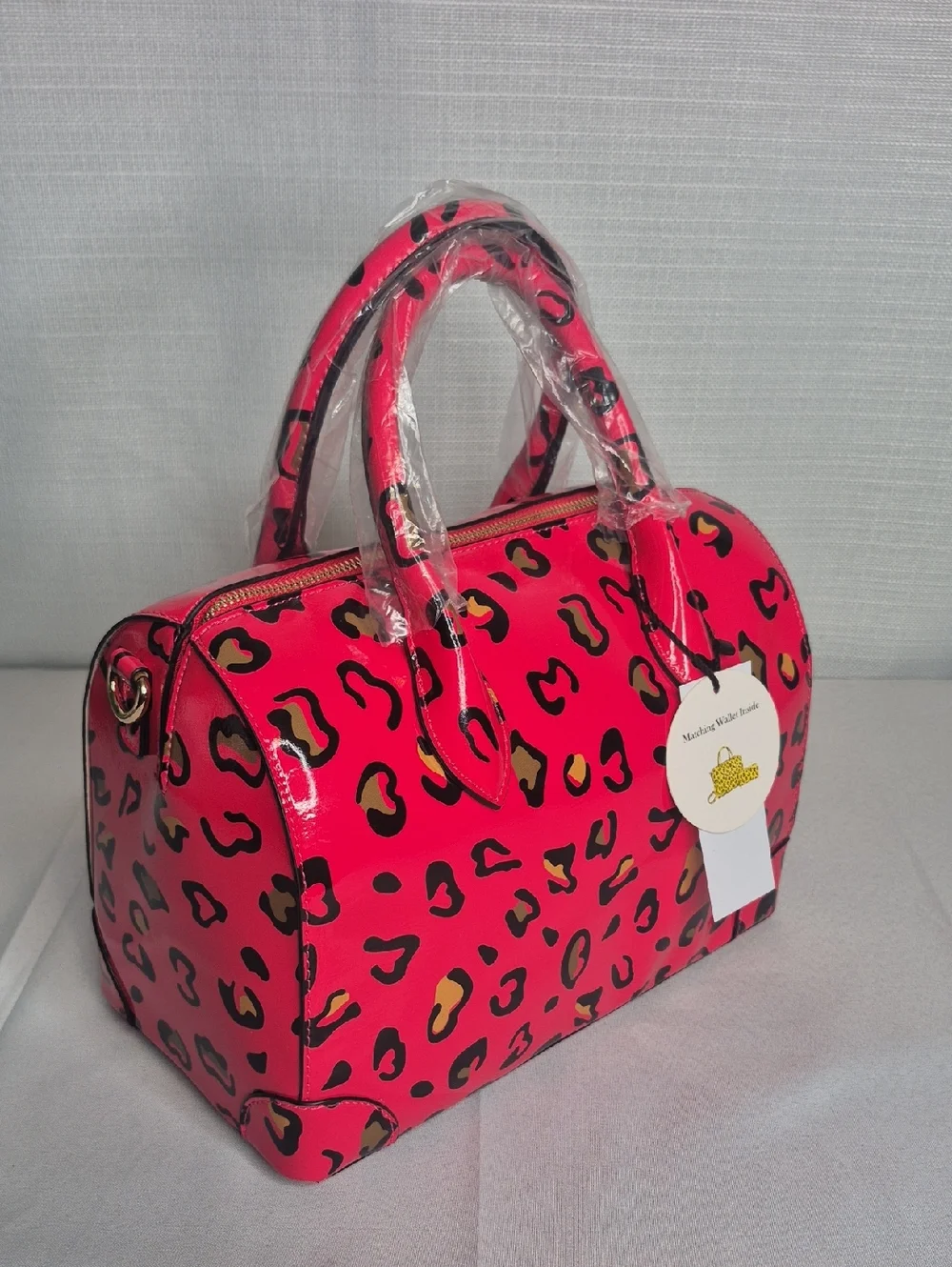 Leopard Print Vegan Leather Boston Bag & Wallet ♥️♥️♥️